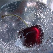 Picture Of Carbonated Water With A Cherry