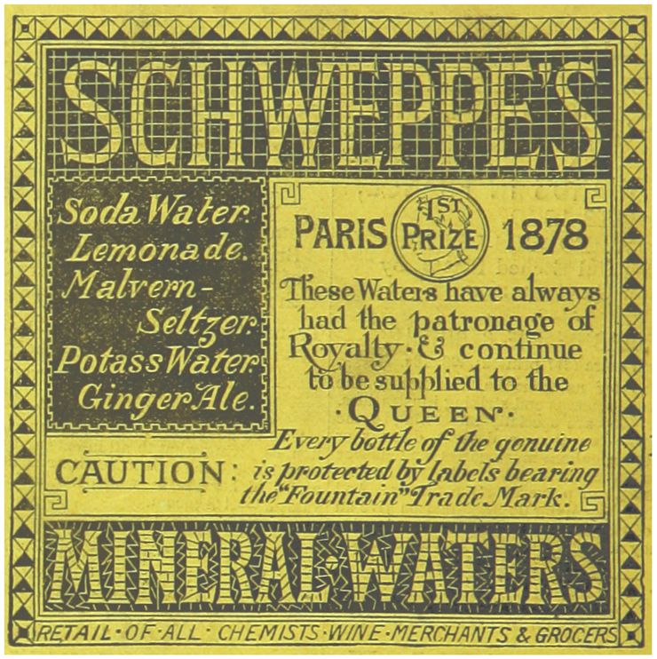 Picture Of Schweppes Mineral Waters Advertisement From 1883