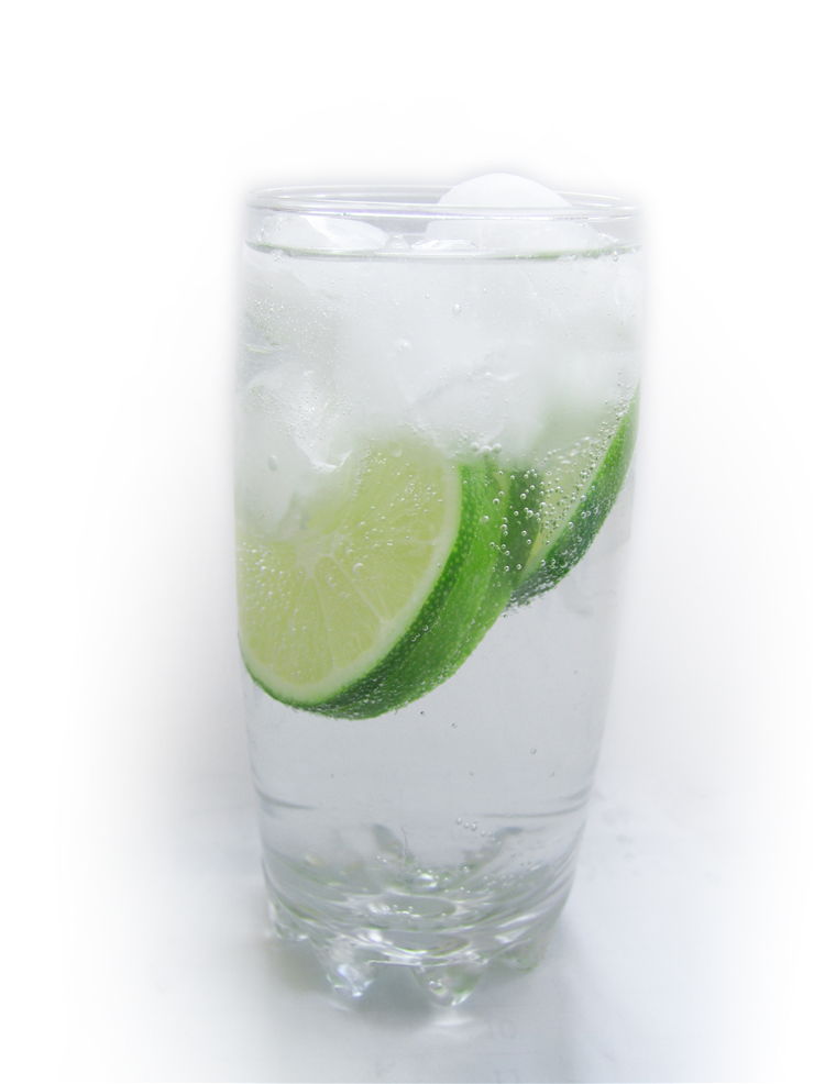 Picture Of Sparkling Water With Ice And Lime